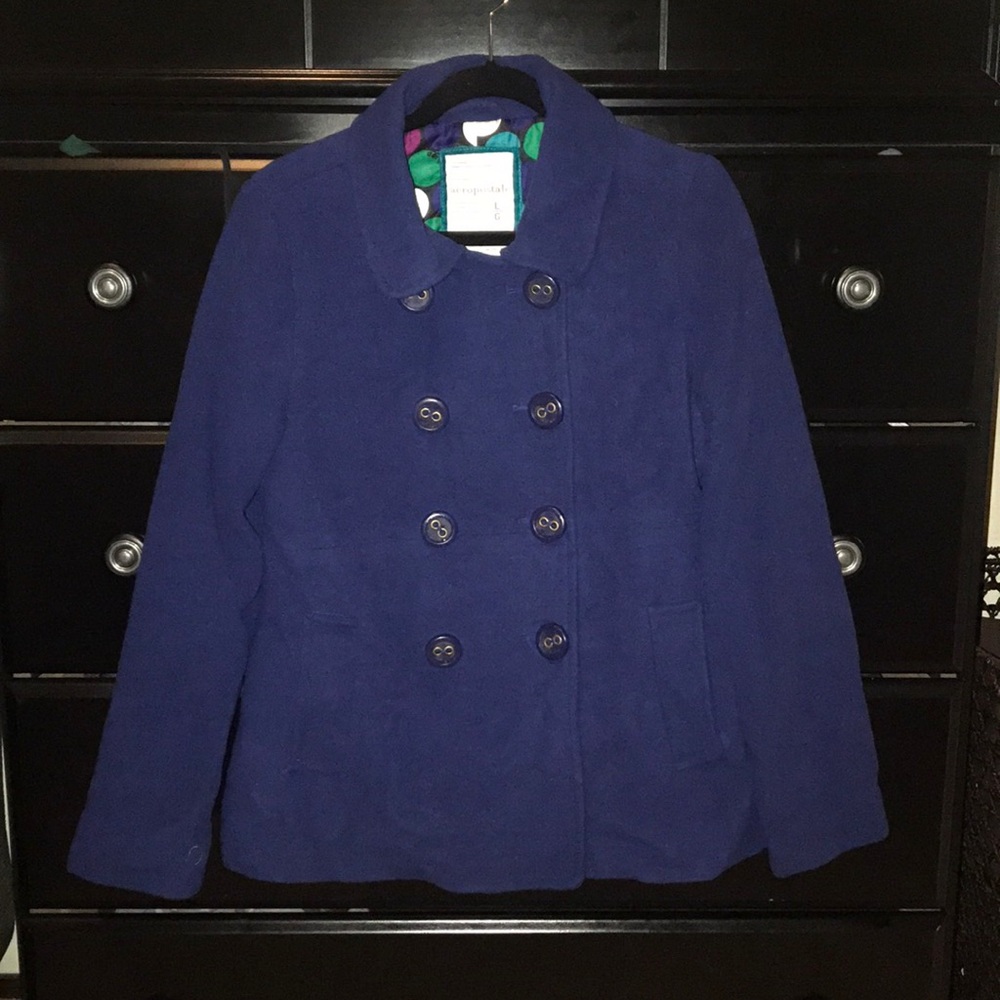 New Blue wool peacoat